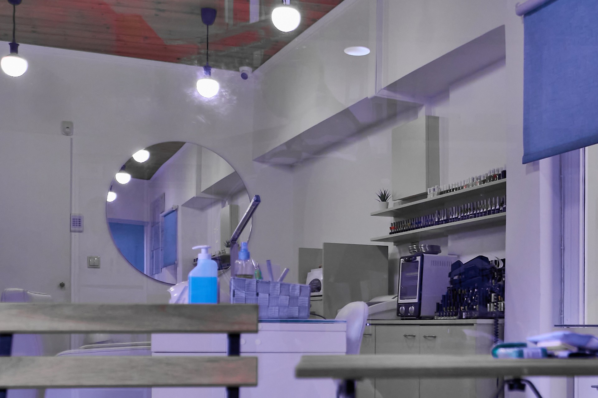 Modern nail salon with manicure setup